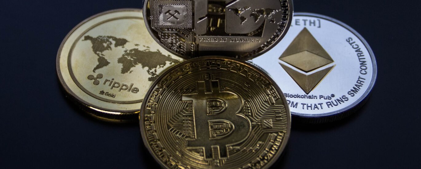 Bitcoin, Ethereum, Litecoin, and Ripple XRP cryptocurrency coins